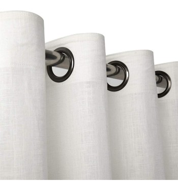 Colorblock Linen Light Brown Curtains