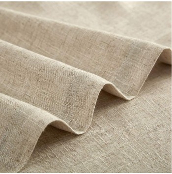 Colorblock Linen Light Brown Curtains