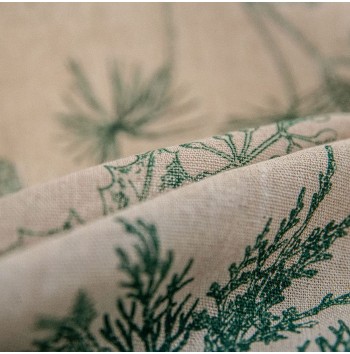 Leaf pattern cotton and linen curtains