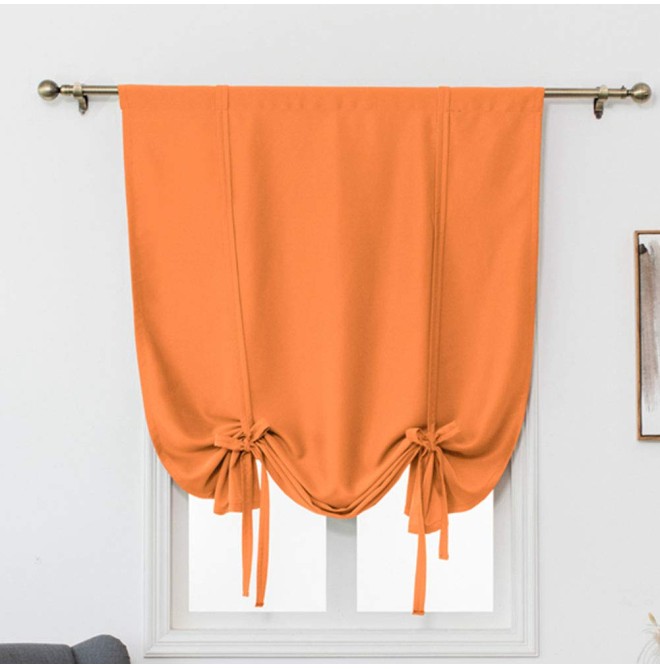Blackout Tie Back Orange Curtains