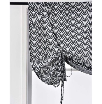 Bohemian Printed Cotton Linen Navy Blue Curtains