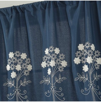 Floral embroidery sunshade curtains
