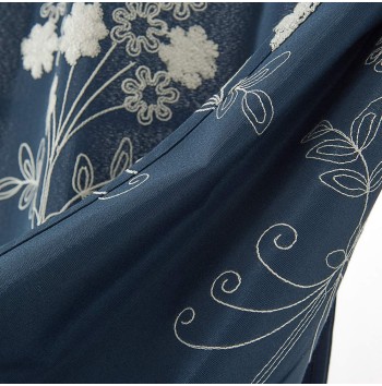 Floral embroidery sunshade curtains