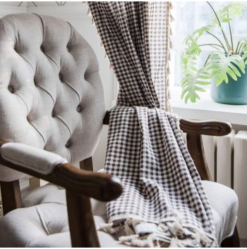 Farmhouse Coffee Cotton and Linen Curtains