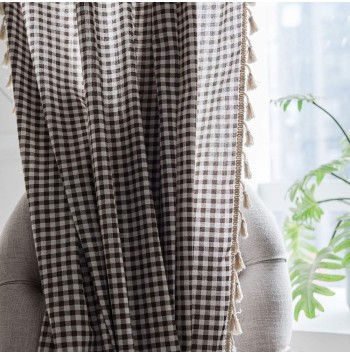 Farmhouse Coffee Cotton and Linen Curtains