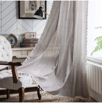 Farmhouse Coffee Cotton and Linen Curtains