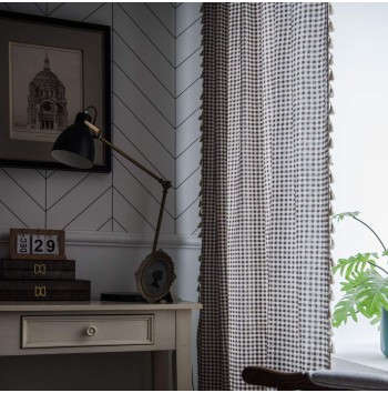 Farmhouse Coffee Cotton and Linen Curtains