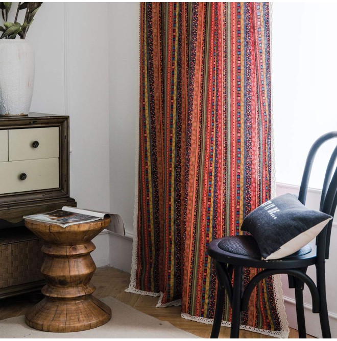 Colorful patterned blackout curtains
