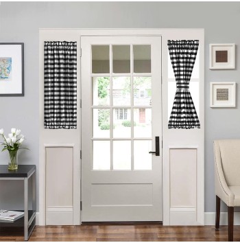 Black and White Buffalo Check Door Curtains