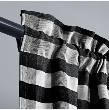 Black and White Buffalo Check Door Curtains