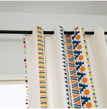 Bohemian cotton and linen colorful curtains