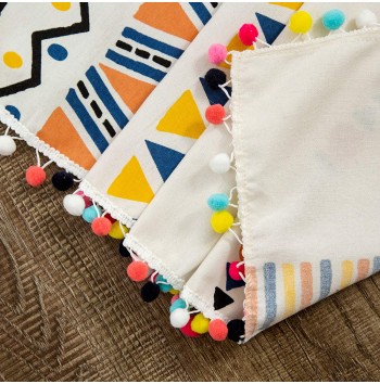 Bohemian cotton and linen colorful curtains