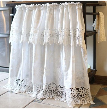 Bohemian floral embroidered cotton curtains