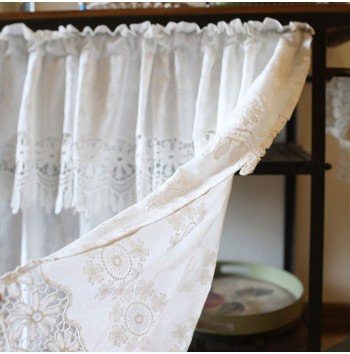 Bohemian floral embroidered cotton curtains