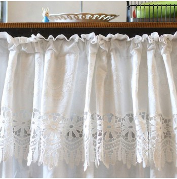 Bohemian floral embroidered cotton curtains