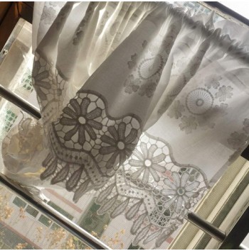 Bohemian floral embroidered cotton curtains