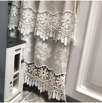 Bohemian floral embroidered cotton curtains
