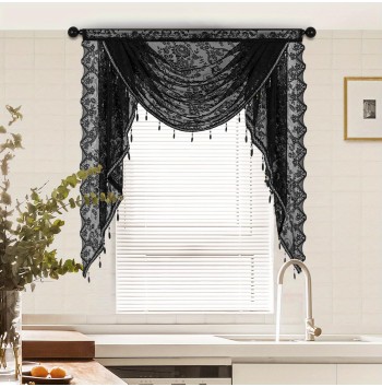 Lace Beaded Waterfall Curtain