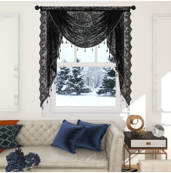 Lace Beaded Waterfall Curtain