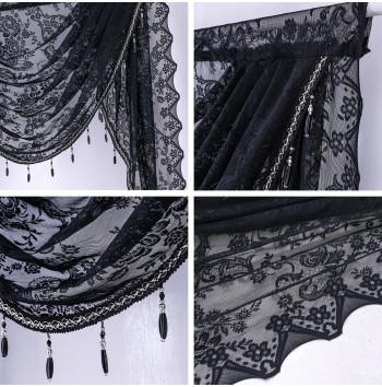 Lace Beaded Waterfall Curtain