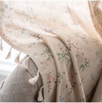 Farmhouse Cotton Crochet Lace Curtain Fabric
