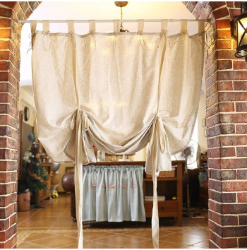 Cotton and linen tie curtains
