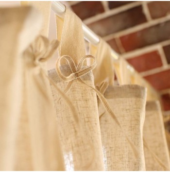 Cotton and linen tie curtains