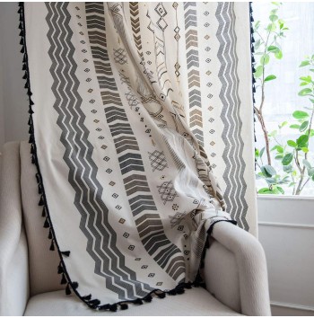 Bohemian cotton and linen curtains