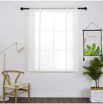 Pure color transparent tulle white curtains