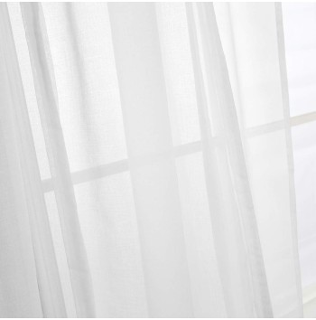 Pure color transparent tulle white curtains