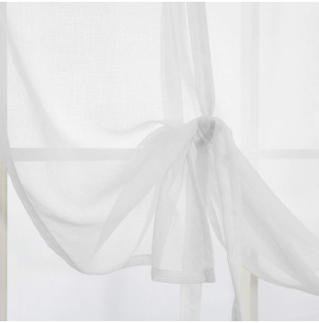 Pure color transparent tulle white curtains