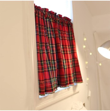 Lattice Blackout Short Curtains