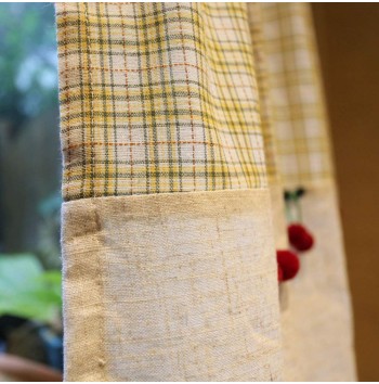 Country Style Buffalo Plaid Cafe Curtains