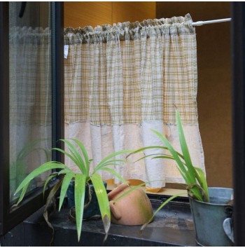 Country Style Buffalo Plaid Cafe Curtains