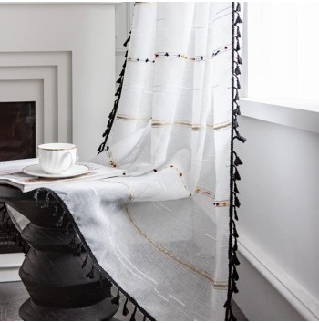Bohemian Striped Tulle Curtains
