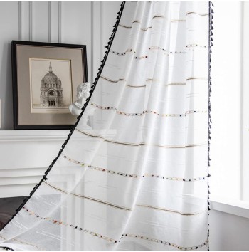 Bohemian Striped Tulle Curtains